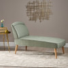Fabric Chaise Lounge With Rubberwood Frame - Slate