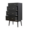 Wilbur - Faux Wood And Rubberwood 4 Drawer Dresser - Black