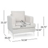 Upholstered Fabric Club Chair With Iron Legs - Beige Upholstered Fabric Club Chair With Iron Legs - Beige