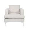 Upholstered Fabric Club Chair With Iron Legs - Beige Upholstered Fabric Club Chair With Iron Legs - Beige