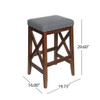Upholstered Bar Stool With Nailhead Trim And X Frame Design (Set of 2) - Charcoal