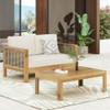 Outdoor Patio Set With Coffee Table And Loveseat - Teak / Beige Outdoor Patio Set With Coffee Table And Loveseat - Teak / Beige