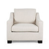 Nightowl - Upholstered Club Chair With Sloped Arms And Wood Legs - Beige Nightowl - Upholstered Club Chair With Sloped Arms And Wood Legs - Beige