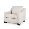 Nightowl - Upholstered Club Chair With Sloped Arms And Wood Legs - Beige Nightowl - Upholstered Club Chair With Sloped Arms And Wood Legs - Beige