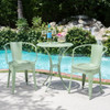 Ambrosia - 3 Piece Bistro Set With Leaf Motifs Top And Seat Ambrosia - 3 Piece Bistro Set With Leaf Motifs Top And Seat