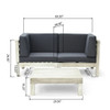 Brava - X Back 2 Seater Sectional Loveseat With Coffee Table