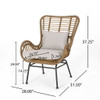 Modern Aesthetic Outdoor Rattan Accent Chair With Metal Legs