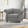 Nexuson - Upholstered Chesterfield Chair With Deep Tufted And Nailhead Trim Nexuson - Upholstered Chesterfield Chair With Deep Tufted And Nailhead Trim