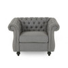 Nexuson - Upholstered Chesterfield Chair With Deep Tufted And Nailhead Trim Nexuson - Upholstered Chesterfield Chair With Deep Tufted And Nailhead Trim