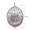 Hanging Basket Chair With Metal Frame And Seat Cushion