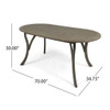 Outdoor Table With Smooth Lines, Slat Top