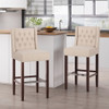 Solstara - Upholstered Dining Barstool With Button Tufted And Wing Back