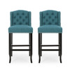 Vienna - Contemporary Fabric Tufted Wingback Counter Stools (Set of 2)