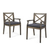 Perla - Dining Chair Set With Cushions 2 Piece - Dark Gray Perla - Dining Chair Set With Cushions 2 Piece - Dark Gray