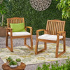 Della - Wood Armchair (Set of 2) Outdoor Dining Chairs - Cream Della - Wood Armchair (Set of 2) Outdoor Dining Chairs - Cream