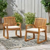 Della - Wood Armchair (Set of 2) Outdoor Dining Chairs - Cream Della - Wood Armchair (Set of 2) Outdoor Dining Chairs - Cream