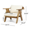 Outdoor Acacia Wood Club Chairs With Cushions (Set of 2) - Teak / Beige Outdoor Acacia Wood Club Chairs With Cushions (Set of 2) - Teak / Beige