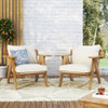 Outdoor Acacia Wood Club Chairs With Cushions (Set of 2) - Teak / Beige Outdoor Acacia Wood Club Chairs With Cushions (Set of 2) - Teak / Beige