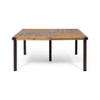 Lankershim - Modern Industrial Dining Table With Acacia Wood Slat Design - Teak