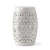 Transitional Ruby - Side Table With Lace Cut Design - White Transitional Ruby - Side Table With Lace Cut Design - White