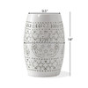 Transitional Ruby - Side Table With Lace Cut Design - White Transitional Ruby - Side Table With Lace Cut Design - White