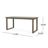 Rustic Nash Dining Table With Slat Design - Gray Rustic Nash Dining Table With Slat Design - Gray