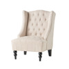 Contemporary Hi Back Club Chair With Wingback Design - Light Beige Contemporary Hi Back Club Chair With Wingback Design - Light Beige
