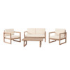 4 Pieces Acacia Wood Patio Furniture Set, Outdoor Furniture With Coffee Table, Patio Conversation Set Deep Seating With Soft Cushion, Porch Chairs For Backyard Porch Balcony - Brown Wash / Beige 4 Pieces Acacia Wood Patio Furniture Set, Outdoor Furniture With Coffee Table, Patio Conversation Set Deep Seating With Soft Cushion, Porch Chairs For Backyard Porch Balcony - Brown Wash / Beige