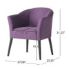 Fabric Arm Chair With Wooden Legs And Cushioned Seat - Plum Fabric Arm Chair With Wooden Legs And Cushioned Seat - Plum