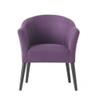 Fabric Arm Chair With Wooden Legs And Cushioned Seat - Plum Fabric Arm Chair With Wooden Legs And Cushioned Seat - Plum