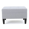 Contemporary Ottoman Footstool With Tufted Upholstery - Light Gray Contemporary Ottoman Footstool With Tufted Upholstery - Light Gray