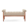 Elegant Tufted Ottoman - Beige / Brown Elegant Tufted Ottoman - Beige / Brown