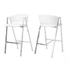 Modern Bar Stools With Low Back And Arms And Durable Metal Frame (Set of 2) - Ivory
