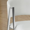Modern Bar Stools With Low Back And Arms And Durable Metal Frame (Set of 2) - Ivory