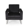 Modern Glam Club Arm Chair With Velvet Upholstery And Stainless Steel Legs - Black Modern Glam Club Arm Chair With Velvet Upholstery And Stainless Steel Legs - Black