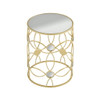 Modern Side Table With Mirror Top And Metal Frame - Gold / Clear Modern Side Table With Mirror Top And Metal Frame - Gold / Clear
