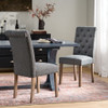 Contemporary Dining Chair (Set of 2) With Button Tufted Design - Charcoal Contemporary Dining Chair (Set of 2) With Button Tufted Design - Charcoal