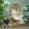 Patio Swivel Basket Egg Chair With Cushion Patio Swivel Basket Egg Chair With Cushion