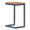 C Shaped End Table With Iron Base And Fir Wood To