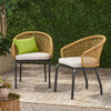 Outdoor Wicker Chair With Powder Coated Iron Legs Outdoor Wicker Chair With Powder Coated Iron Legs