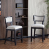 Upholstered Counter Height Bar Stools With Comfy Back (Set of 2)