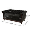 Chesterfield Velvet Loveseat Sofa, 2 Person Rolled Arm Upholstered Couch