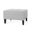 Classic Ottoman With Birch Wood Legs And Fabric Upholstery