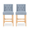 Vienna - Contemporary Fabric Tufted & Wingback Counter Stools (Set of 2)