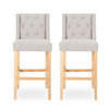 Vienna - Contemporary Fabric Tufted & Wingback Counter Stools (Set of 2)