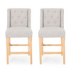 Vienna - Contemporary Fabric Tufted & Wingback Counter Stools (Set of 2)