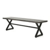 Modern Aluminum Outdoor Dining Bench With X Base