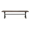 Modern Aluminum Outdoor Dining Bench With X Base
