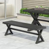 Modern Aluminum Outdoor Dining Bench With X Base Modern Aluminum Outdoor Dining Bench With X Base