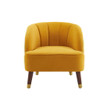 Elegant Upholstered Barrel Accent Chair With Wooden Legs Elegant Upholstered Barrel Accent Chair With Wooden Legs
